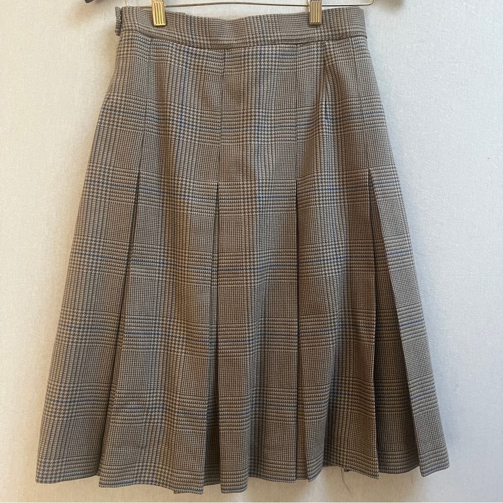 Vintage Mr. Jax Pure Virgin Wool Pleated Plaid Skirt Size 6